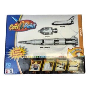 Cast and Paint Space Shuttle Apollo V Spacecraft Lunar Module Kit Ages 6+ New
